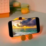 pumpkin night light use as a phone holder