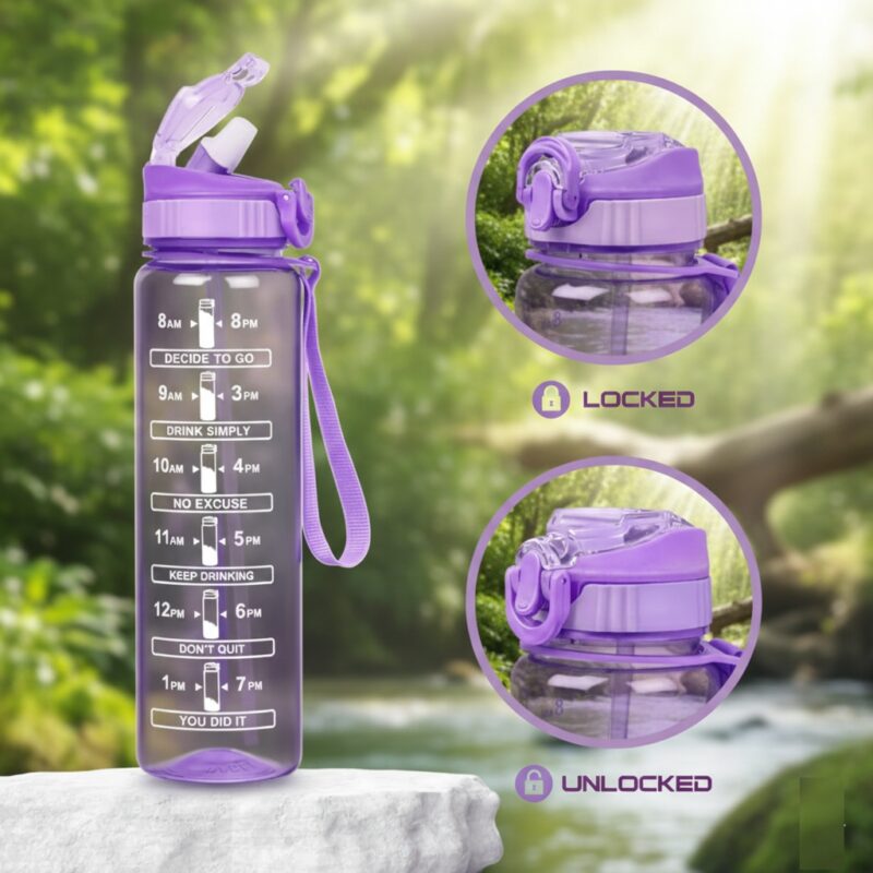 Motivational sipper water bottle Pink