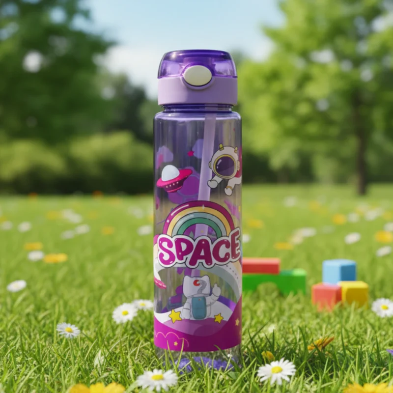 water bottle with straw